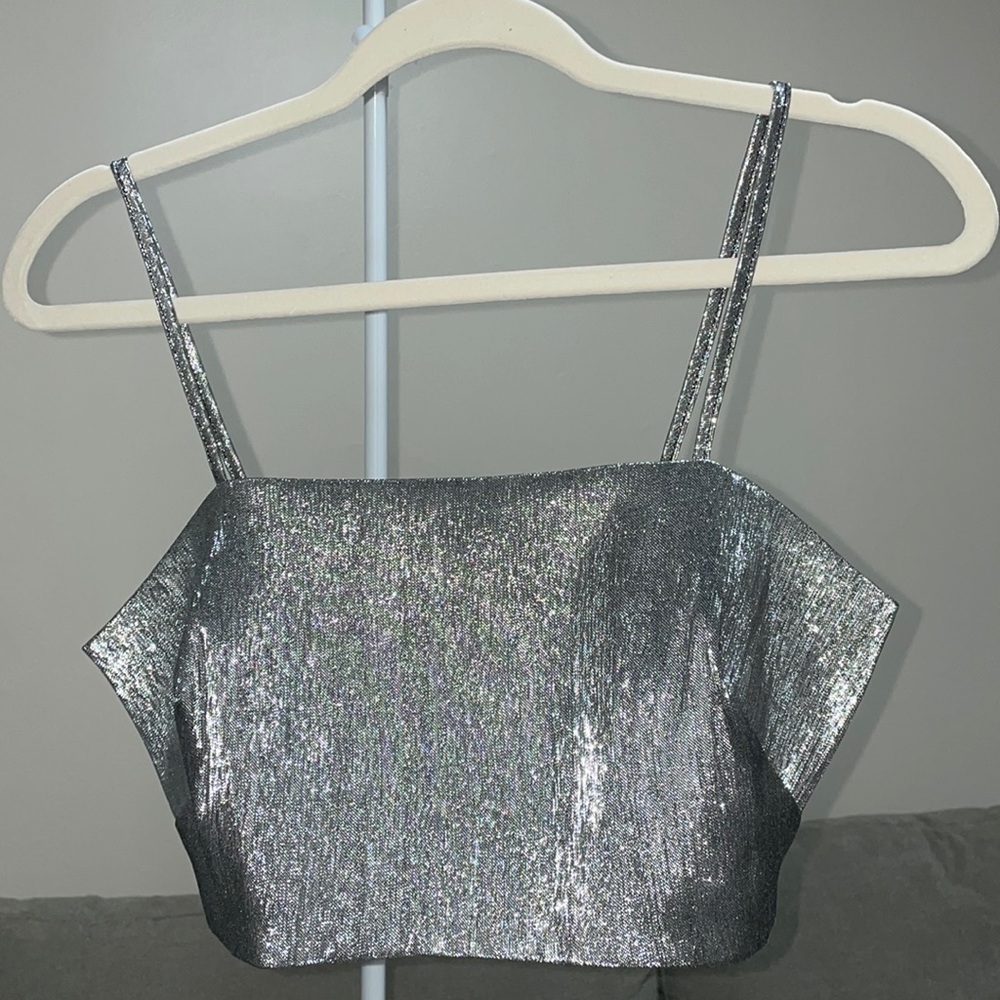 H&M silver crop top
